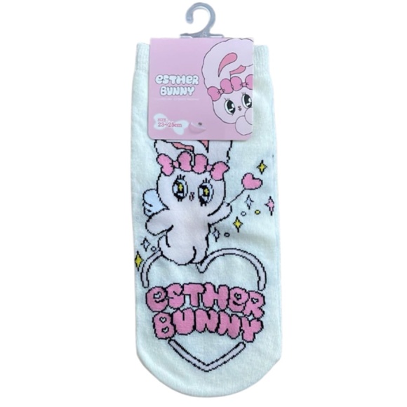 Esther Bunny White Graphic Socks Size 23- 25 cm New with Tag - Picture 6 of 6